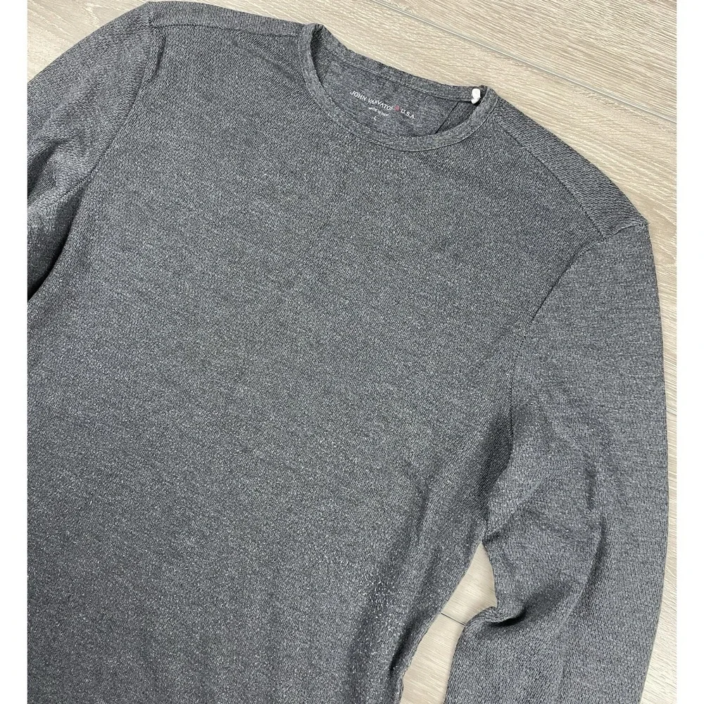 John Varvatos Men's‎ Long Sleeve Pullover Crew Neck Shirt Grey Size Large